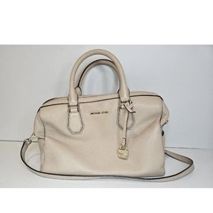 MICHAEL KORS MD Mercer studio leather Tan Beige DUFFLE Satchel handbag tote